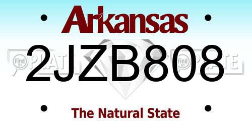 2JZB808 Arkansas License Plate