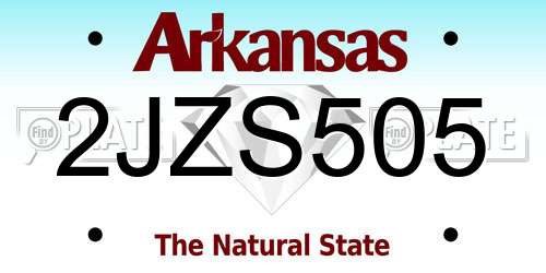 2JZS505 Arkansas License Plate