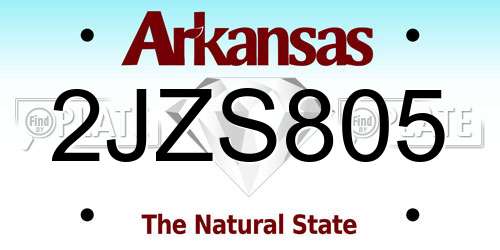 2JZS805 Arkansas License Plate
