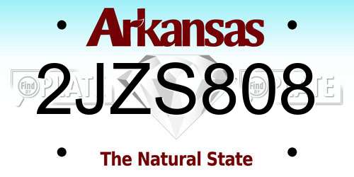 2JZS808 Arkansas License Plate