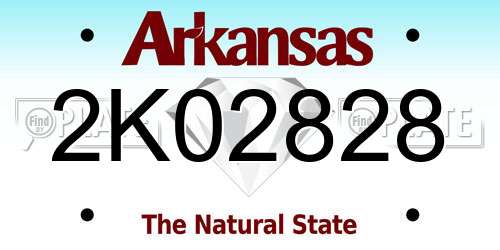 2K02828 Arkansas License Plate