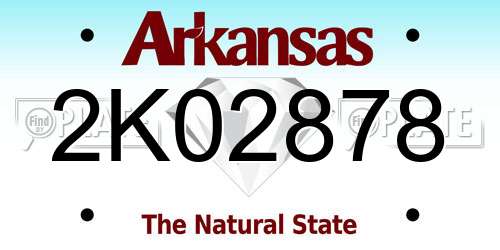 2K02878 Arkansas License Plate