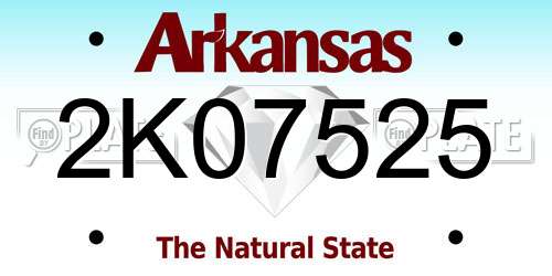 2K07525 Arkansas License Plate