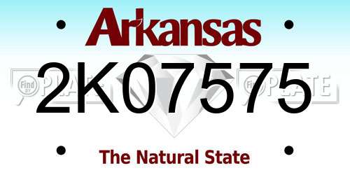 2K07575 Arkansas License Plate