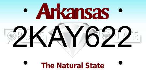 2KAY622 Arkansas License Plate