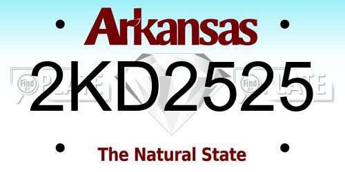 2KD2525 Arkansas License Plate