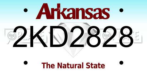 2KD2828 Arkansas License Plate