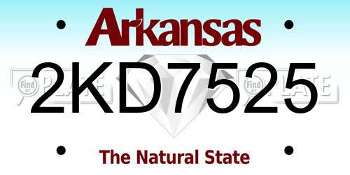 2KD7525 Arkansas License Plate
