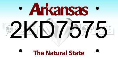 2KD7575 Arkansas License Plate