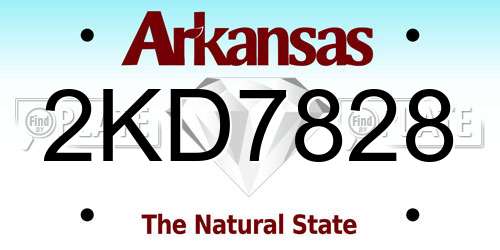 2KD7828 Arkansas License Plate