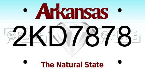 2KD7878 Arkansas License Plate