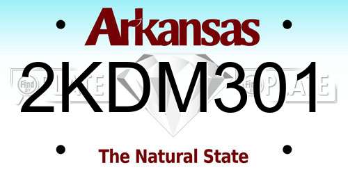 2KDM301 Arkansas License Plate