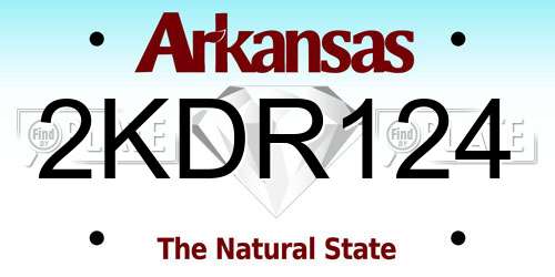 2KDR124 Arkansas License Plate