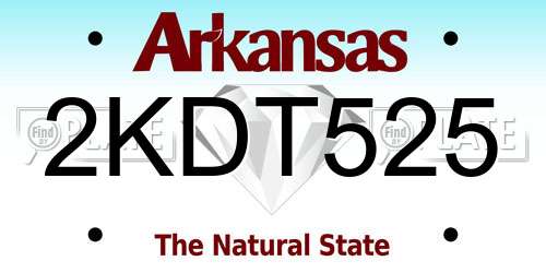 2KDT525 Arkansas License Plate