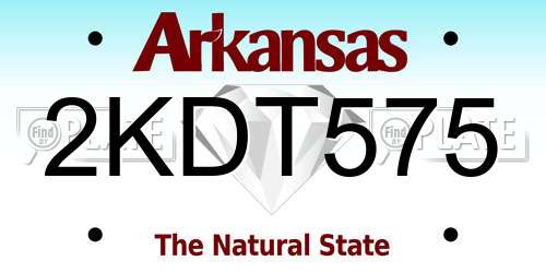 2KDT575 Arkansas License Plate