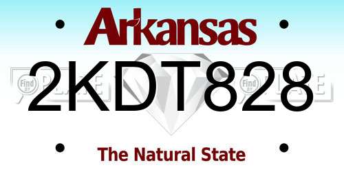 2KDT828 Arkansas License Plate
