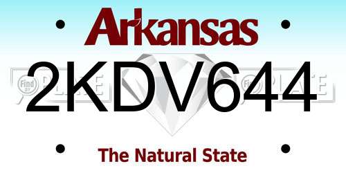 2KDV644 Arkansas License Plate