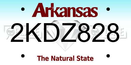 2KDZ828 Arkansas License Plate