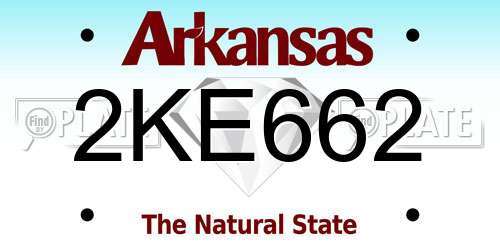 2KE662 Arkansas License Plate