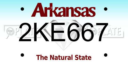 2KE667 Arkansas License Plate