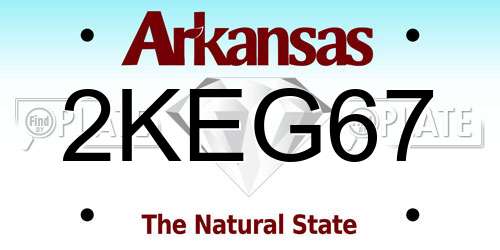 2KEG67 Arkansas License Plate