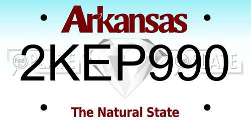 2KEP990 Arkansas License Plate