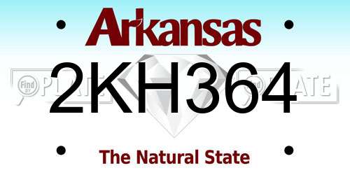 2KH364 Arkansas License Plate