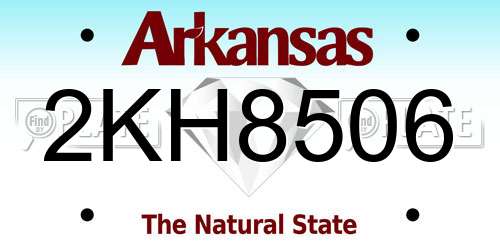 2KH8506 Arkansas License Plate