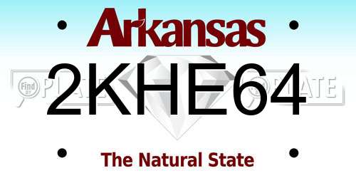 2KHE64 Arkansas License Plate