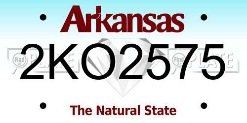 2KO2575 Arkansas License Plate