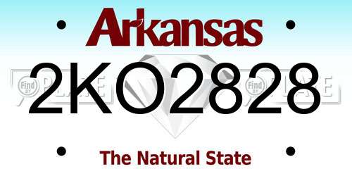 2KO2828 Arkansas License Plate
