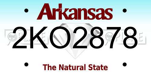 2KO2878 Arkansas License Plate