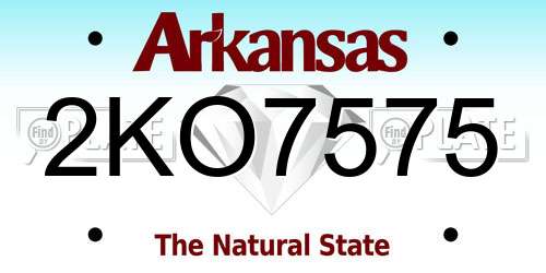 2KO7575 Arkansas License Plate