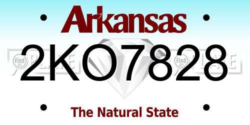 2KO7828 Arkansas License Plate