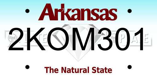 2KOM301 Arkansas License Plate