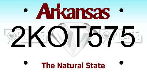 2KOT575 Arkansas License Plate