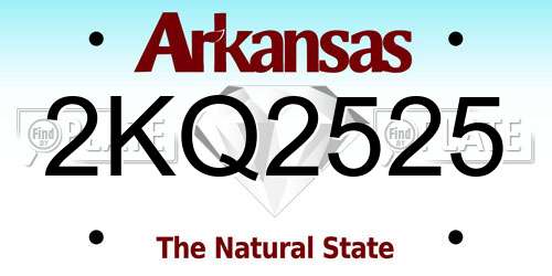 2KQ2525 Arkansas License Plate