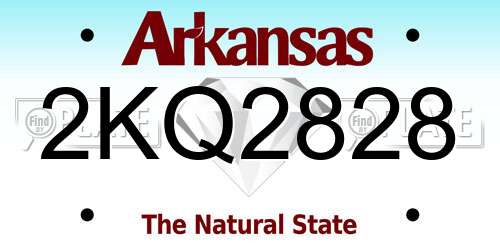 2KQ2828 Arkansas License Plate