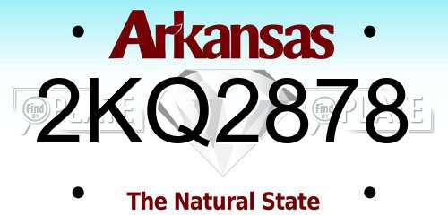 2KQ2878 Arkansas License Plate