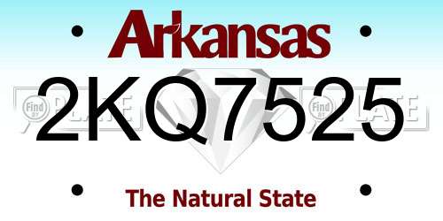 2KQ7525 Arkansas License Plate