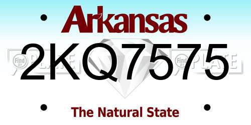 2KQ7575 Arkansas License Plate