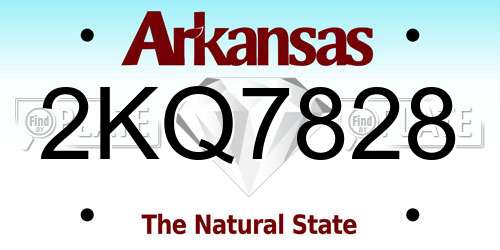 2KQ7828 Arkansas License Plate
