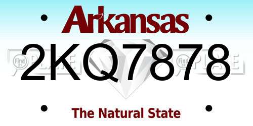 2KQ7878 Arkansas License Plate
