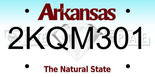 2KQM301 Arkansas License Plate