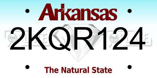 2KQR124 Arkansas License Plate