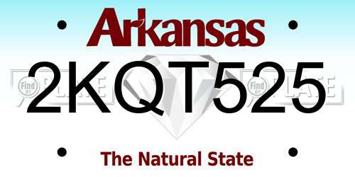 2KQT525 Arkansas License Plate