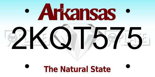 2KQT575 Arkansas License Plate