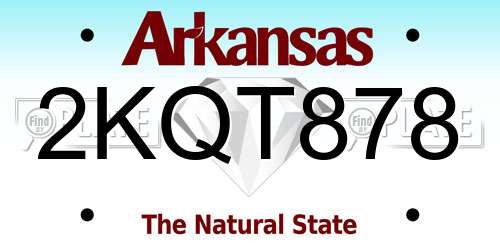 2KQT878 Arkansas License Plate