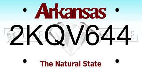 2KQV644 Arkansas License Plate