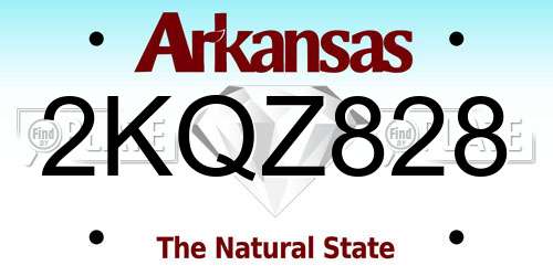 2KQZ828 Arkansas License Plate